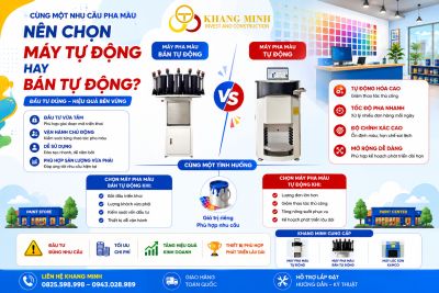 🎨 C&Ugrave;NG MỘT NHU CẦU PHA M&Agrave;U &ndash; N&Ecirc;N CHỌN M&Aacute;Y TỰ ĐỘNG HAY B&Aacute;N TỰ ĐỘNG?
